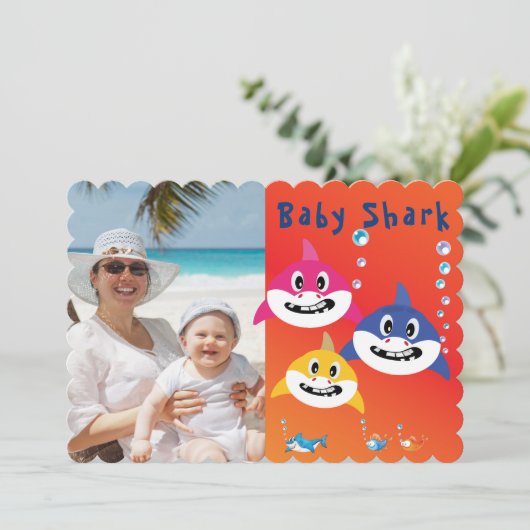 Shark 🌊 Verjaardagsfeestje Cool FabFun Kinder Kaart (Staand voorkant)