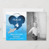 Shark verjaardagsfeestje foto uitnodiging (Voorkant)