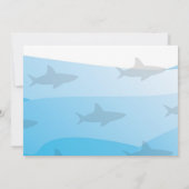 Shark verjaardagsfeestje foto uitnodiging (Achterkant)