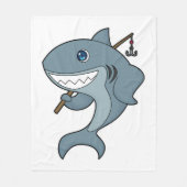 Shark Vist Fisher Finshing rod Fleece Deken (Voorkant)