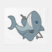 Shark Vist Fisher Finshing rod Fleece Deken (Voorkant (Horizontaal))