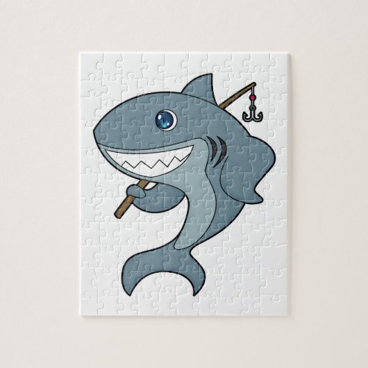 Shark Vist Fisher Finshing rod Legpuzzel (Verticaal)