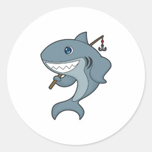 Shark Vist Fisher Finshing rod Ronde Sticker