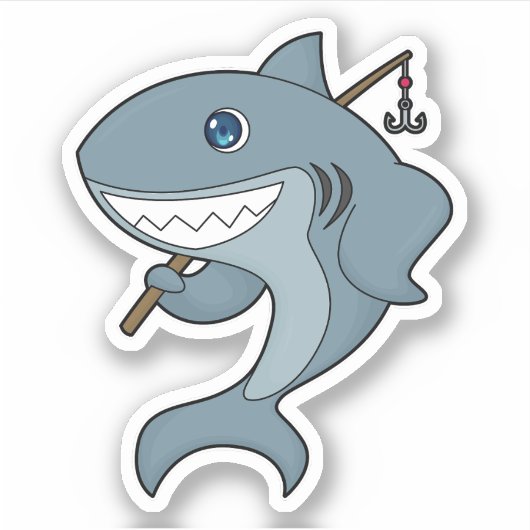 Shark Vist Fisher Finshing rod Sticker (Voorkant)