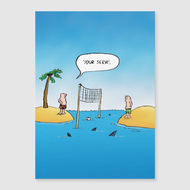 Shark Volleyball Funny Cartoon (Voorkant)