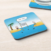 Shark Volleyball Funny Cartoon Bier Onderzetter (Linkerzijde)