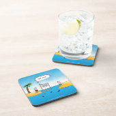 Shark Volleyball Funny Cartoon Bier Onderzetter (Rechterzijde)