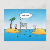 Shark Volleyball Funny Cartoon Briefkaart (Voorkant)