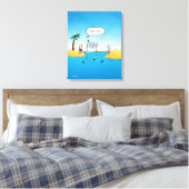Shark Volleyball Funny Cartoon Canvas Afdruk (Insitu (Slaapkamer))