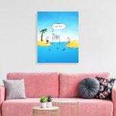 Shark Volleyball Funny Cartoon Canvas Afdruk (Insitu (Woonkamer))