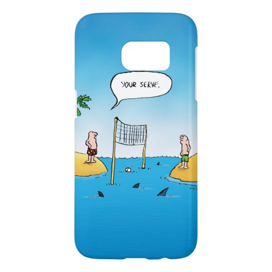 Shark Volleyball Funny Cartoon Case-Mate Samsung Galaxy Hoesje (Achterkant)