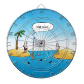 Shark Volleyball Funny Cartoon Dartbord (Voorkant)