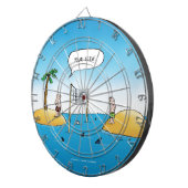 Shark Volleyball Funny Cartoon Dartbord (Voorkant Rechts)