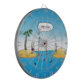 Shark Volleyball Funny Cartoon Dartbord (Voorkant Links)