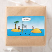 Shark Volleyball Funny Cartoon Etiket (Insitu)