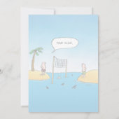 Shark Volleyball Funny Cartoon Flat Kaart (Achterkant)