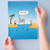 Shark Volleyball Funny Cartoon Flyer (Hand)