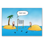 Shark Volleyball Funny Cartoon Kaart (Achterkant)