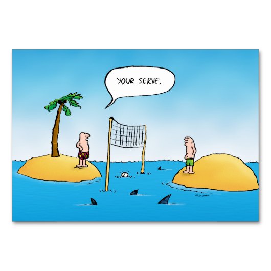 Shark Volleyball Funny Cartoon Kaart (Voorkant)