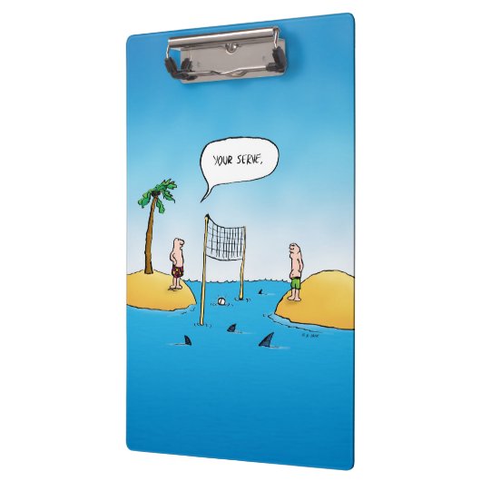 Shark Volleyball Funny Cartoon Klembord (Links)