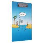 Shark Volleyball Funny Cartoon Klembord (Rechts)