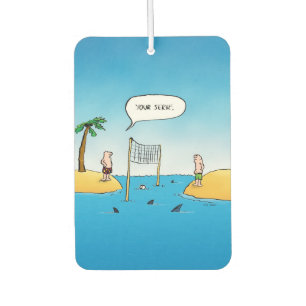 Shark Volleyball Funny Cartoon Luchtverfrisser