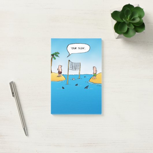 Shark Volleyball Funny Cartoon Post-it® Notes (Kantoor)
