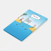 Shark Volleyball Funny Cartoon Post-it® Notes (Schuin)