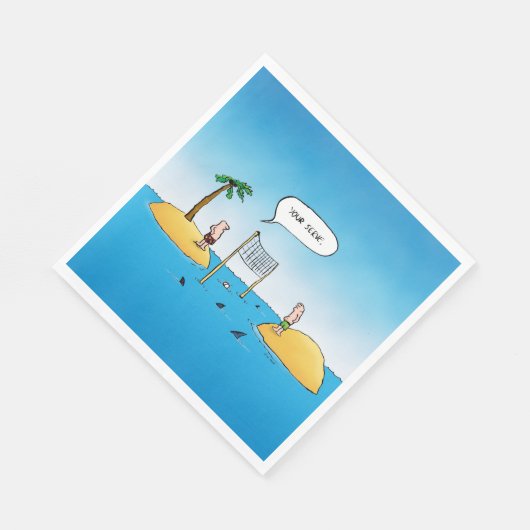 Shark Volleyball Funny Cartoon Servetten (Hoek)