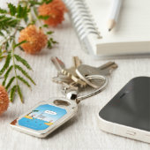 Shark Volleyball Funny Cartoon Sleutelhanger (Zijkant)