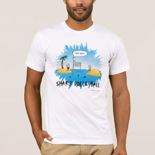 Shark Volleyball Funny Cartoon T-shirt