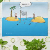 Shark Volleyball Funny Cartoon Towels Theedoek (Gevouwen)