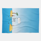 Shark Volleyball Funny Cartoon Towels Theedoek (Horizontaal)