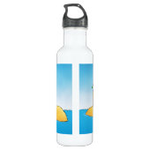 Shark Volleyball Funny Cartoon Waterfles (Achterkant)