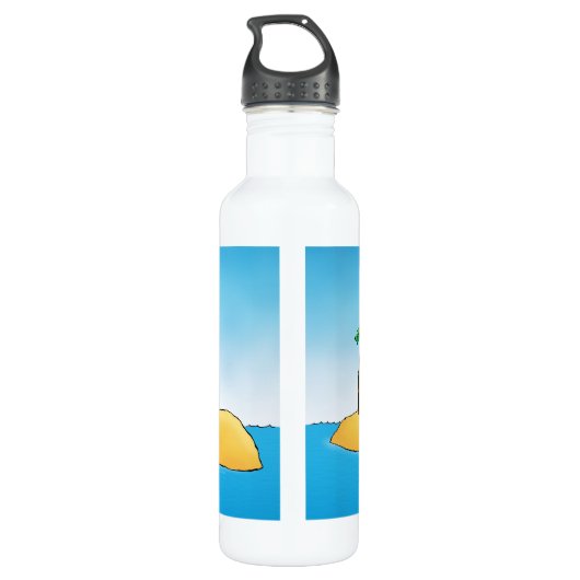 Shark Volleyball Funny Cartoon Waterfles (Achterkant)