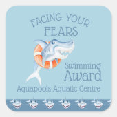 Shark voor je angsten beginners zwemprijs vierkante sticker (Voorkant)