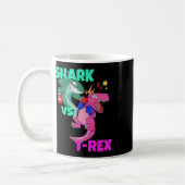 Shark Vs Dinosaur T rex boxing handschoenen voor k Koffiemok (Links)