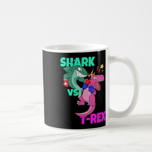Shark Vs Dinosaur T rex boxing handschoenen voor k Koffiemok (Rechts)