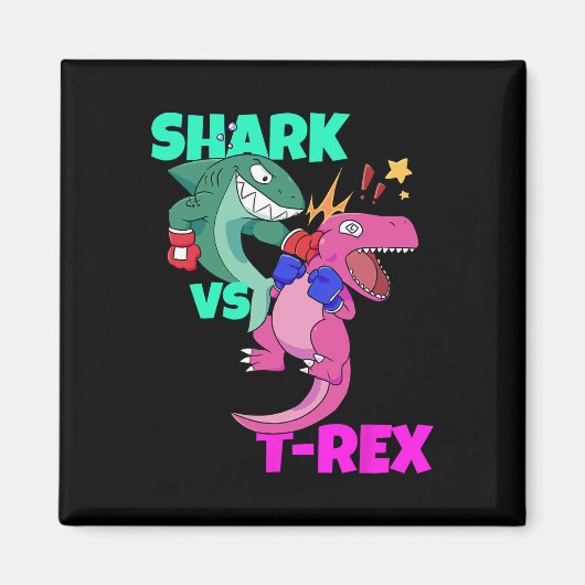 Shark Vs Dinosaur T rex boxing handschoenen voor k Magneet (Voorkant)