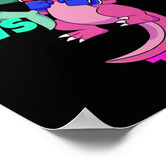 Shark Vs Dinosaur T rex boxing handschoenen voor k Poster (Hoek)