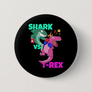 Shark Vs Dinosaur T rex boxing handschoenen voor k Ronde Button 5,7 Cm