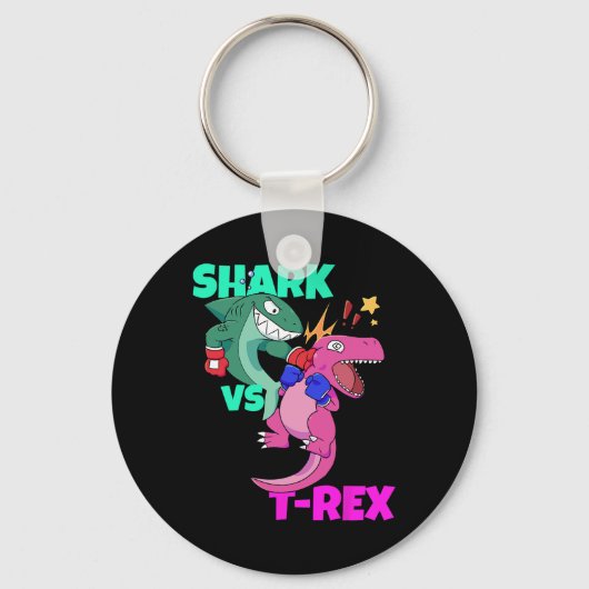 Shark Vs Dinosaur T rex boxing handschoenen voor k Sleutelhanger (Voorkant)