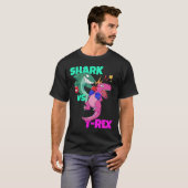 Shark Vs Dinosaur T rex boxing handschoenen voor k T-shirt (Voorkant volledig)
