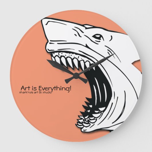 Shark Wall Clock Grote Klok (Voorkant)