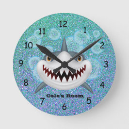 Shark Wall-klok van kind Ronde Klok