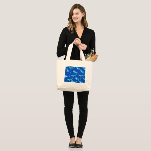 Shark Wallpaper Grote Tote Bag (Voorkant (model))