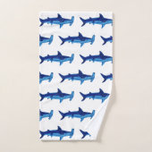 Shark Waterverf Painting Pattern Badhanddoek Set Bad Handdoek (Handdoek)