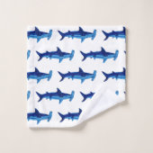 Shark Waterverf Painting Pattern Badhanddoek Set Bad Handdoek (Wasdoekje)