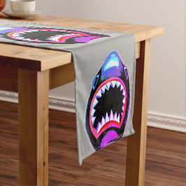 Shark Waterverf Roze en Paarse illustratie Korte Tafelloper