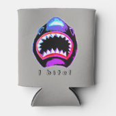 Shark Waterverf Roze Paarse illustratie Blikjeskoeler (Voorkant)